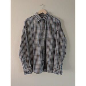 UNTUCKit Gilliard WF Gray Checkered Long Sleeve Button Down Shirt Wrinkle Free L